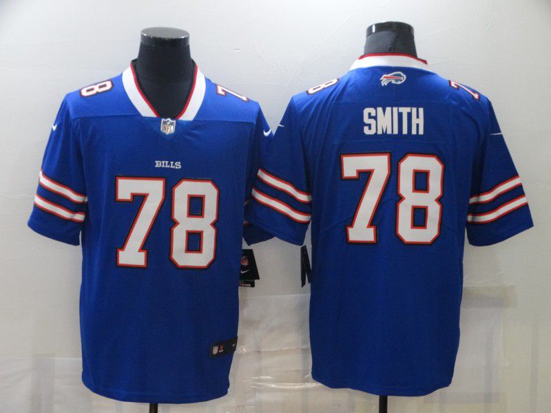 Men Buffalo Bills 78 Smith Blue Nike Vapor Untouchable Limited 2021 NFL Jersey